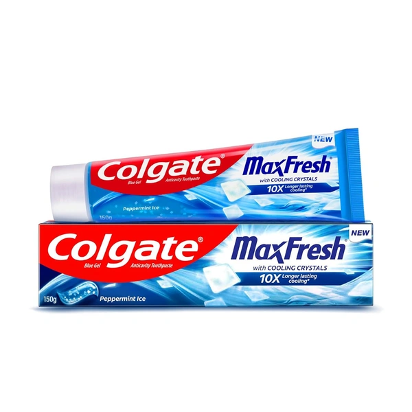 Colgate MaxFresh Toothpaste, Blue Gel Paste with Menthol - 150g - 150g, Colgate