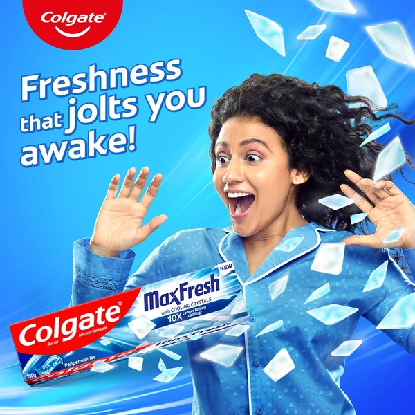 Colgate MaxFresh Toothpaste, Blue Gel Paste with Menthol - 150g - 150g, Colgate