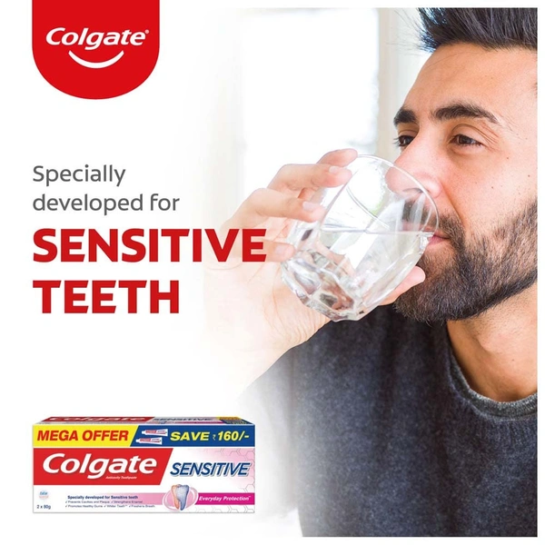 Colgate Sensitive Everyday Protection Toothpaste- 80g x 2 - (80g x 2), Colgate