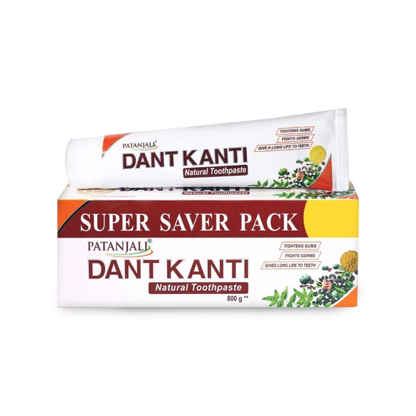 PATANJALI Dant Kanti Toothpaste  (800 g, 200g X 4 Pack) - 800 g, Patanjali