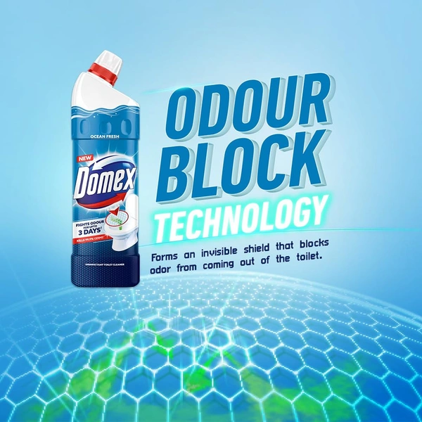 Domex Fresh Guard Disinfectant Toilet Cleaner Liquid|| Ocean Fresh|| 1 L| Freshness for 100 Flushes  - 1 L, Domex