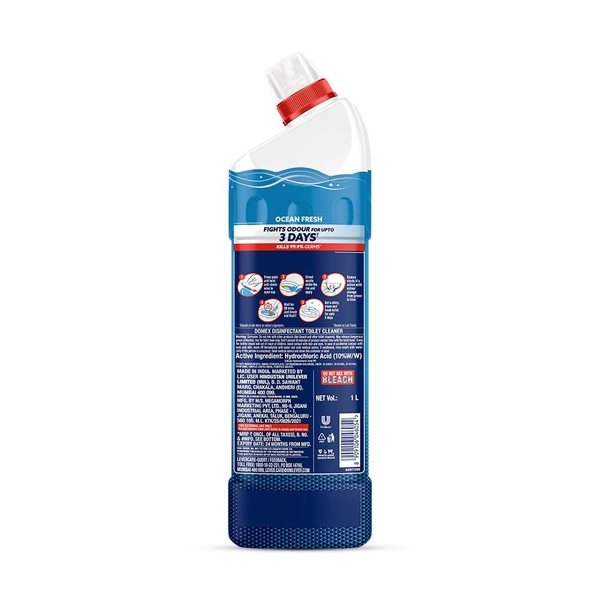 Domex Fresh Guard Disinfectant Toilet Cleaner Liquid|| Ocean Fresh|| 1 L| Freshness for 100 Flushes  - 1 L, Domex