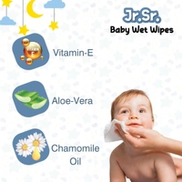 Jr. Sr. Baby Wipes with Aloe Vera, Vitamin E & Chamomile Oil - 80 Sheets
