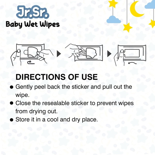 Jr. Sr. Baby Wipes with Aloe Vera, Vitamin E & Chamomile Oil - 80 Sheets