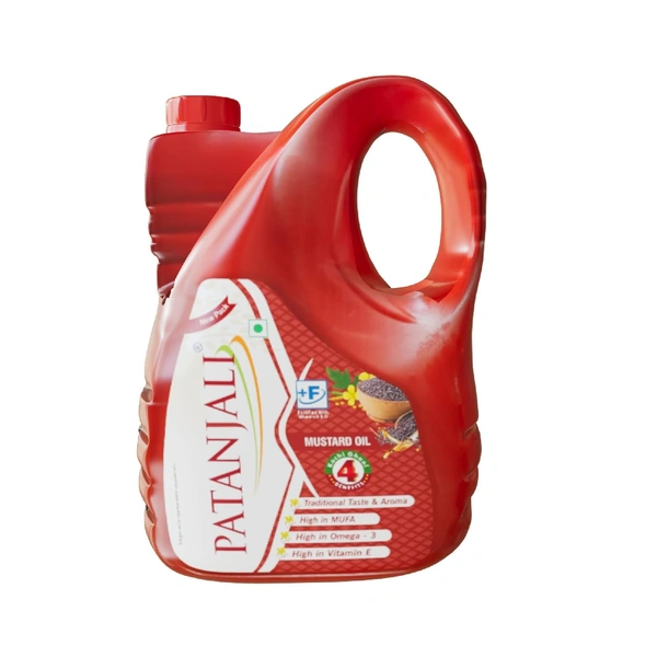Patanjali Kachi Ghani Mustard Oil, 5L  - 5 L, 4.55 kg, Patanjali