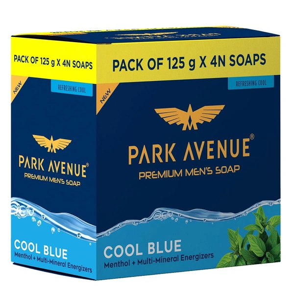 Park Avenue Premium Men’s Soaps Cool Blue(125gx4) - 125gx4, Park Avenue