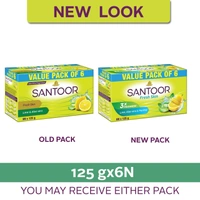 Santoor Fresh Skin Aloe Vera & Lime (125g x 6) - 125gx6, Santoor