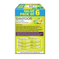 Santoor Fresh Skin Aloe Vera & Lime (125g x 6) - 125gx6, Santoor