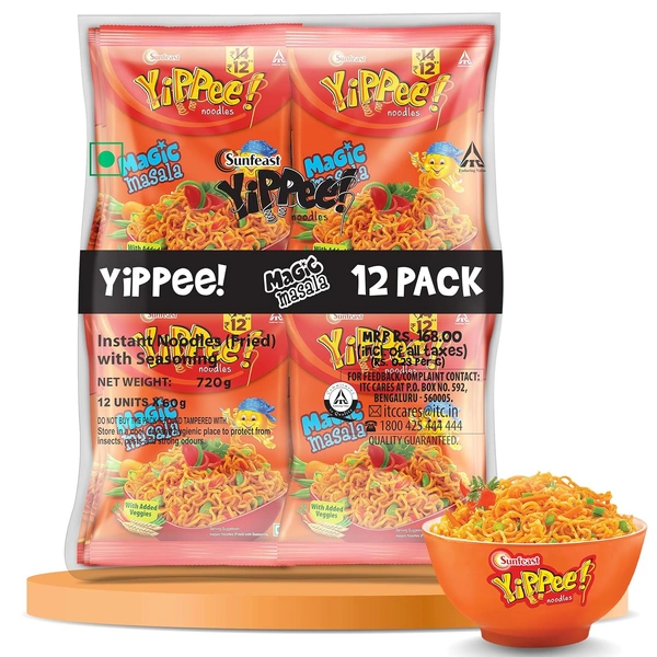 Sunfeast YiPPee! Magic Masala Mega Pack (12 x 70 g) - 840 g, Sunfeast Yipee