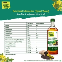 Tata Simply Better Pure & Unrefined Cold Pressed Mustard Oil,Naturally Cholesterol Free, 1L - 1Ltr, Tata