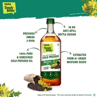 Tata Simply Better Pure & Unrefined Cold Pressed Mustard Oil,Naturally Cholesterol Free, 1L - 1Ltr, Tata
