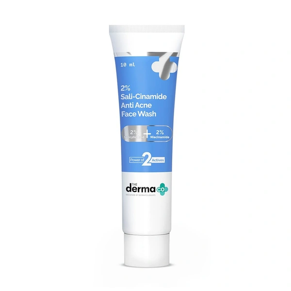 The Derma Co 2% Sali-Cinamide Anti-Acne Face Wash 10Ml. With 2% Salicylic Acid & 2% Niacinamide - 10Ml