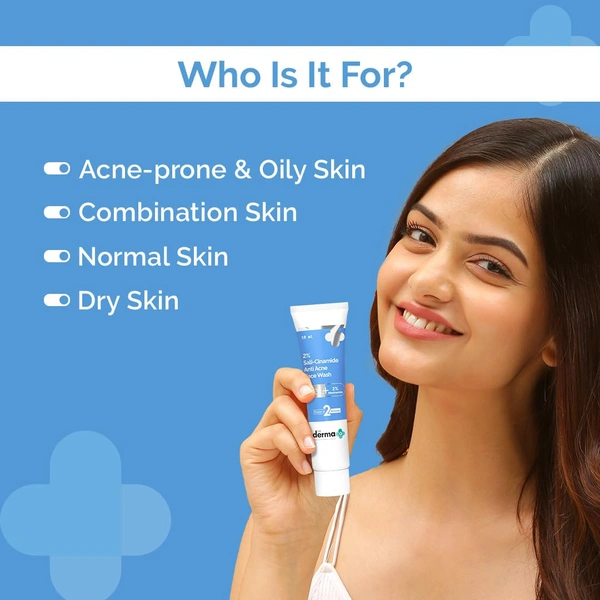 The Derma Co 2% Sali-Cinamide Anti-Acne Face Wash 10Ml. With 2% Salicylic Acid & 2% Niacinamide - 10Ml