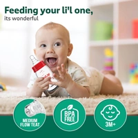 Luvlap Glass Feeding Bottle - 250ml - 250 ml, Luvlap