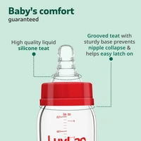 Luvlap Glass Feeding Bottle - 250ml - 250 ml, Luvlap
