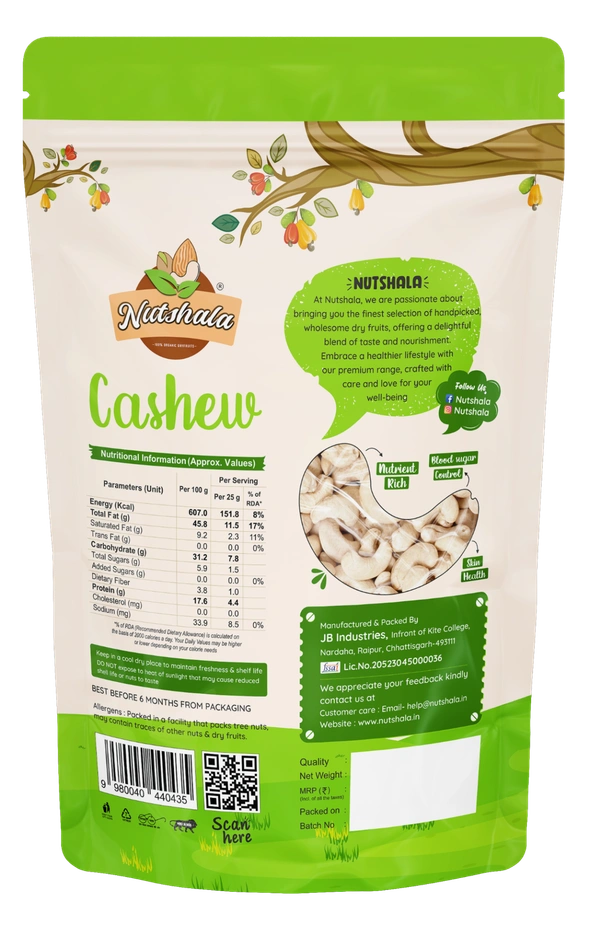 Nutshala Cashew 250g - 250g, Nutshala