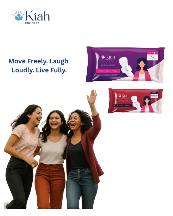 Kiah Comfort Sanitary Pads for Women - 240mm Regular - (7 Pads) - Regular (240mm), 7 Pads In 1 Pack