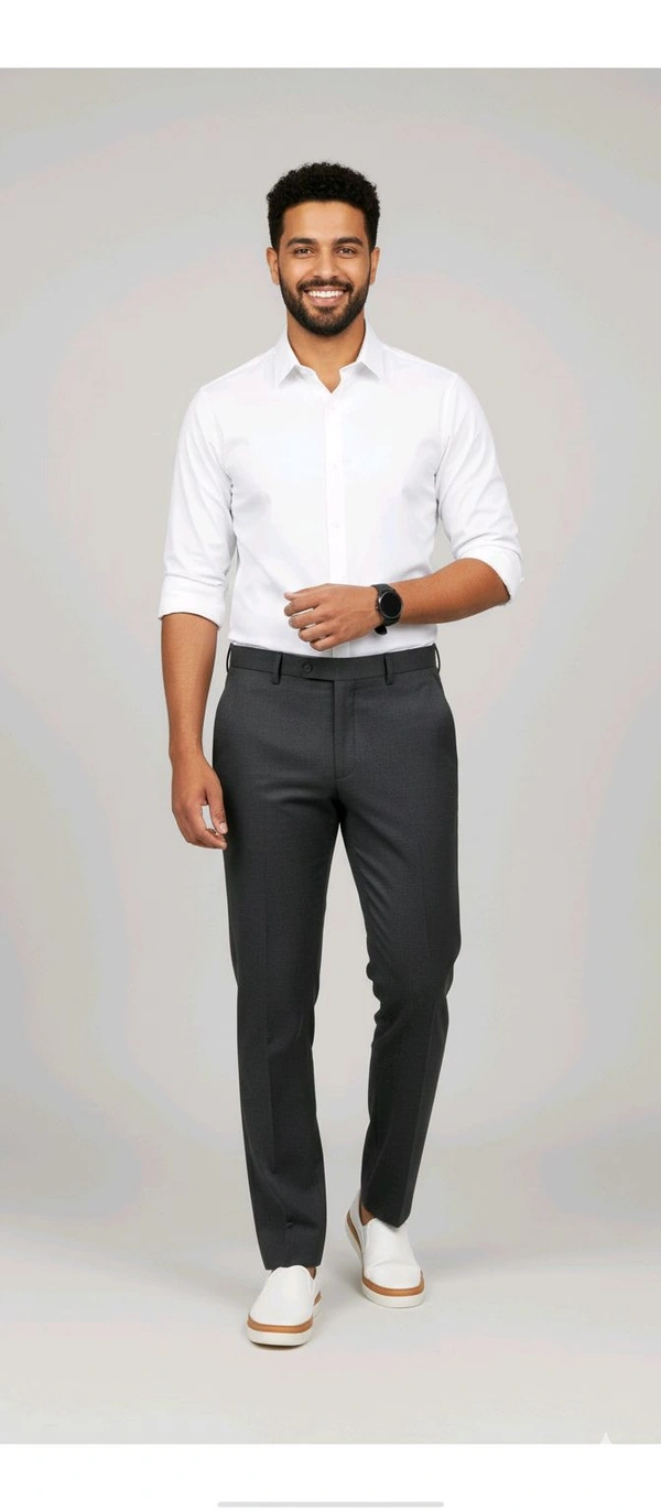 Combo Of Formal Shirt And Pant - White And Grey, 30, M