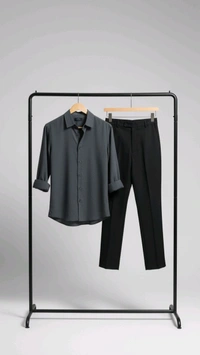 Classic Combo Formal Shirt And Pant - 26, S, Grey And Black