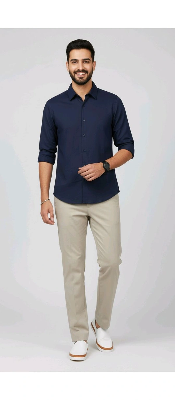Blue And Cream Combo Formal Shirt And Pant