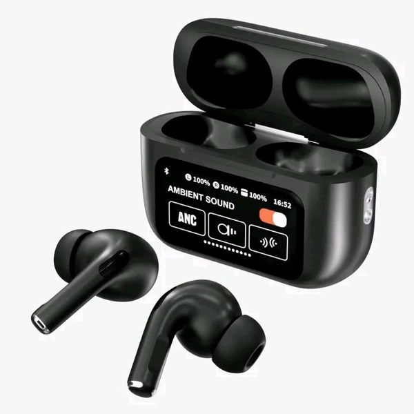 AirPods_ Pro 2 Matte Black With Active Noise Cancellation & Touch LCD Display (Premium) - Black