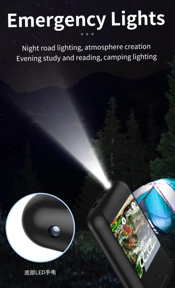 TF20 Carrying Treasure Ear Earbuds Touch Screen With Power Bank 8000 mAh - White