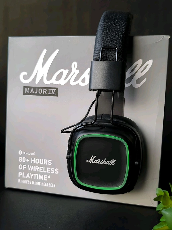 Marshall_ Major 4 Retro Wireless Led Headphones – Deep Bass, Over-Ear Comfort, Wired & Wireless Connectivity, Long Battery Life (Pack of 1) - Black