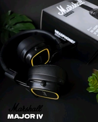 Marshall_ Major 4 Retro Wireless Led Headphones – Deep Bass, Over-Ear Comfort, Wired & Wireless Connectivity, Long Battery Life (Pack of 1) - Black