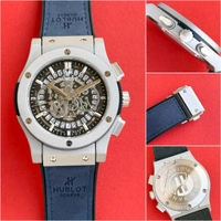 Hublot_ Big bang Chronograph Suede Leather Mens Watch - Blue