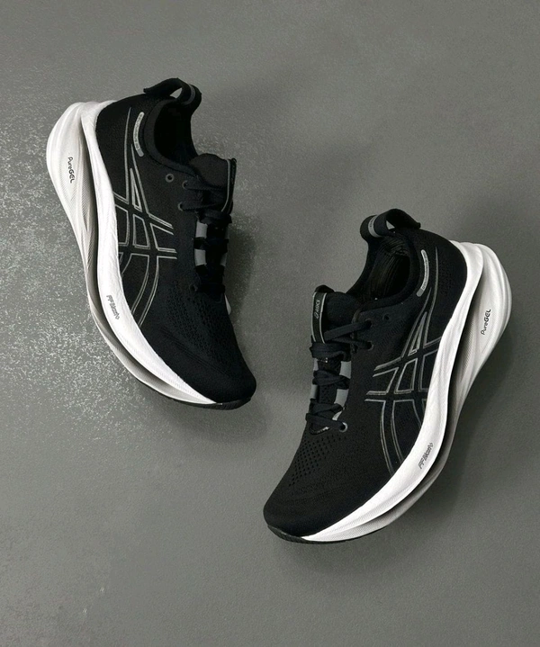 Asics_ Gel Nimbus 26 Graphite Grey Sports Shoes For Men - Graphite Grey, 43