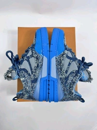 Louis_ Vuitton_ Skate Trainer Diamond Denim Blue Shoes For Men - Blue, 44