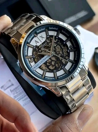 Armani_ Exchange Automatic Watch For Men - SILVER