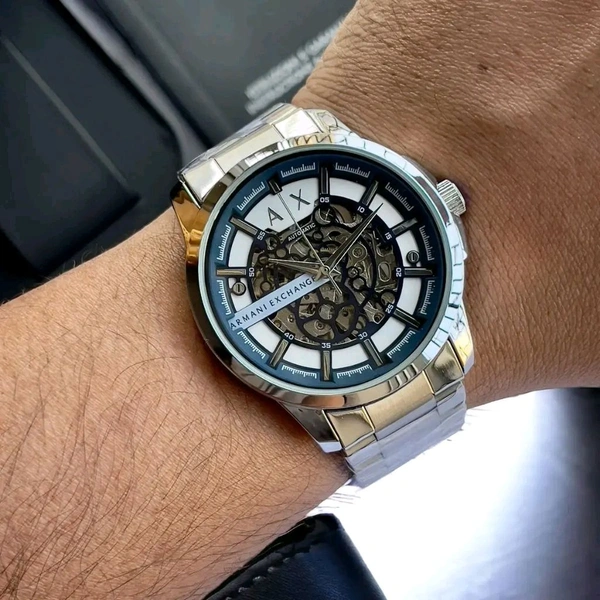 Armani_ Exchange Automatic Watch For Men - SILVER