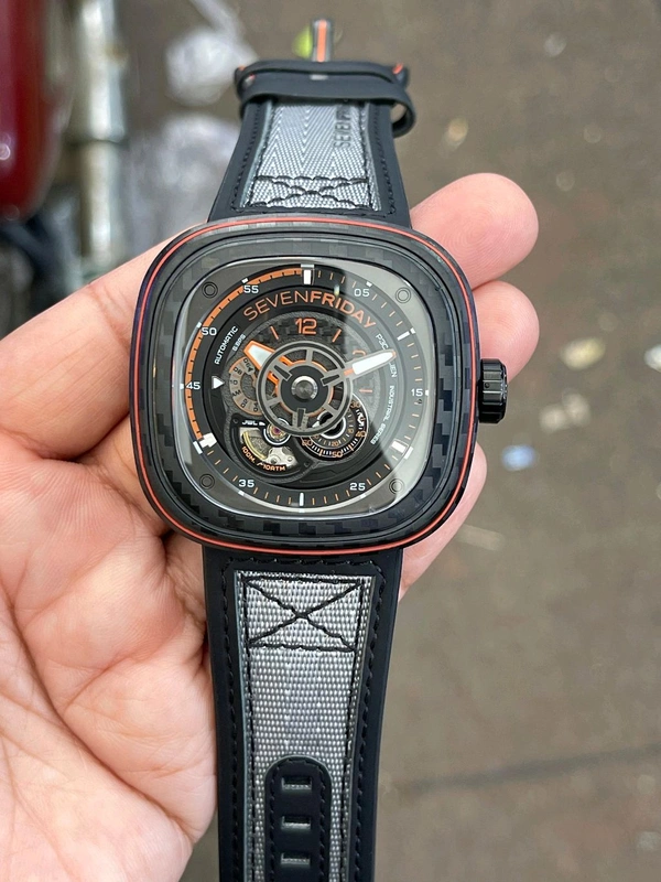 SevenFriday_ P3C/09 Orange Carbon Watch For Men - Orange