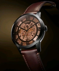 Fossil_ ME3098 Townsman Automatic Dark Brown Leather Watch For Men - Brown