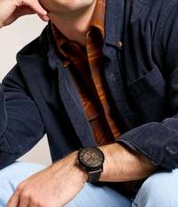 Fossil_ ME3098 Townsman Automatic Dark Brown Leather Watch For Men - Brown