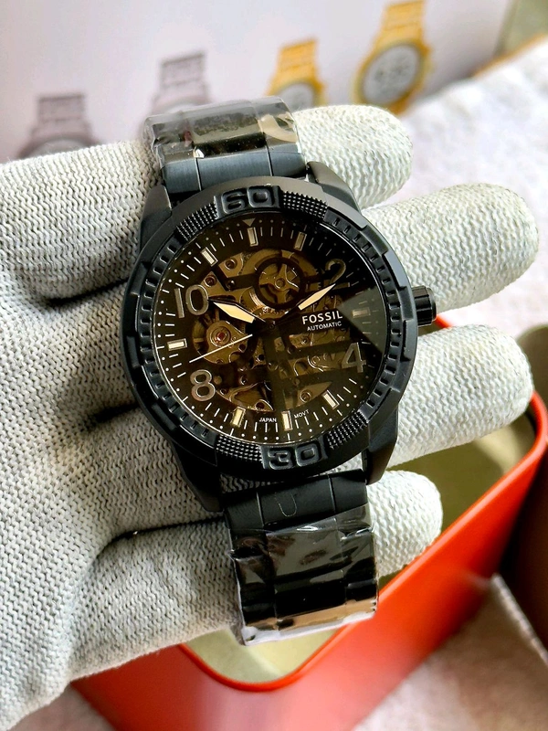 FOSSIL_ Bronson Automatic Analog Black Watch For Men ME3256 - Black