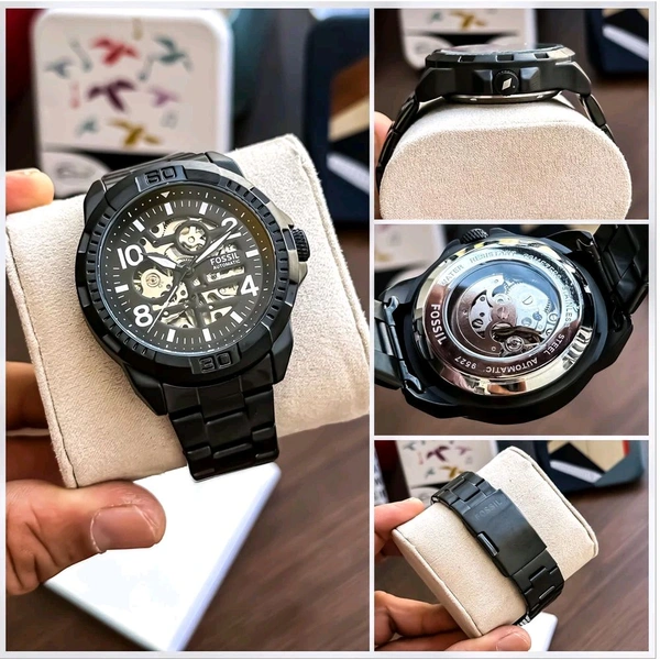 FOSSIL_ Bronson_ Automatic Titanium Black Dial Analog Stainless Steel Watch For Men ME3255 - Titanium Black