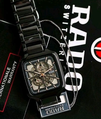 RADO_ True Square Unisex Automatic Black Dial Analog Ceramic Watch For Men R27086162