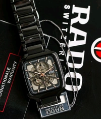 RADO_ True Square Unisex Automatic Black Dial Analog Ceramic Watch For Men R27086162