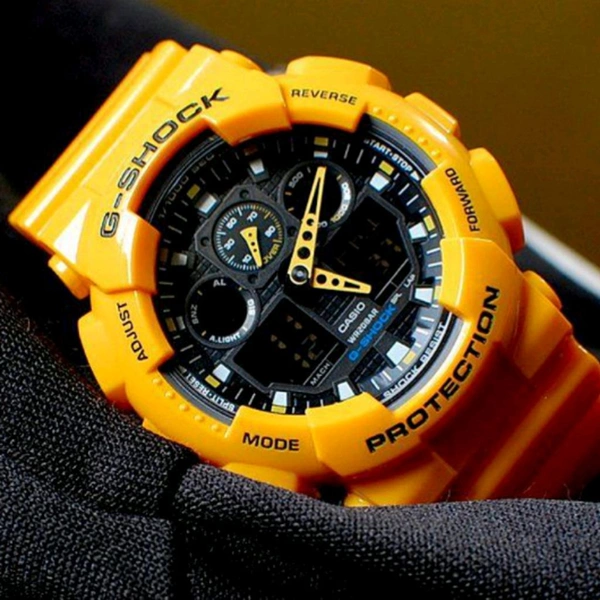 G-SHOCK_ ANALOG-DIGITAL WATCH For Men GA-100A-9A - Yellow