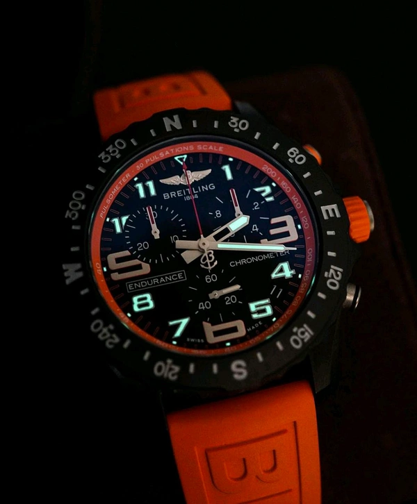 Breitling_ Endurance Pro Breitlight With Orange Rubber Strap X82310A51B1S1 Watch For Men - Orange
