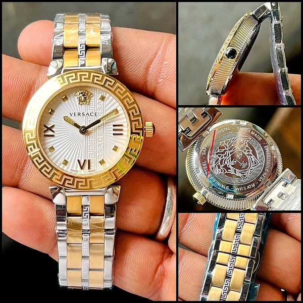 VERSACE_ Textured Bracelet Style Strap Analog Watch For Women VEZ600421 