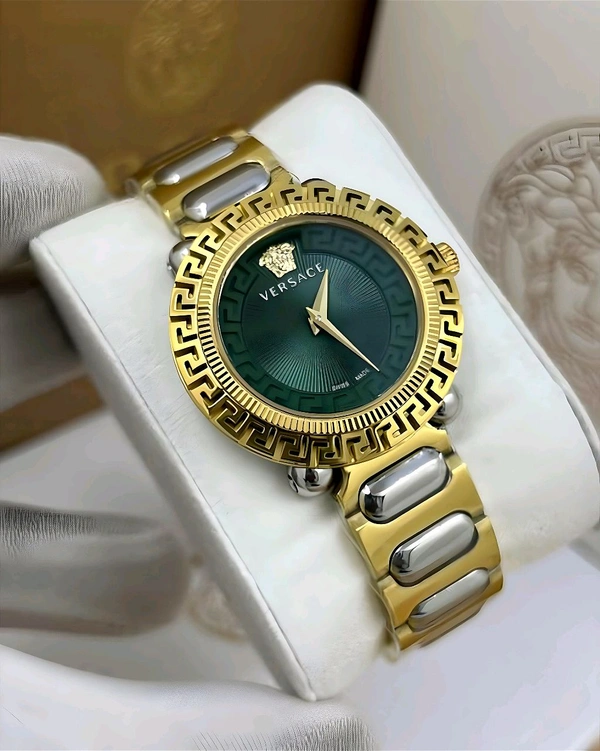 Versace 2 Hands Analog Green Dial Coloured Quartz Watch - VE6I00523 (M) For Women