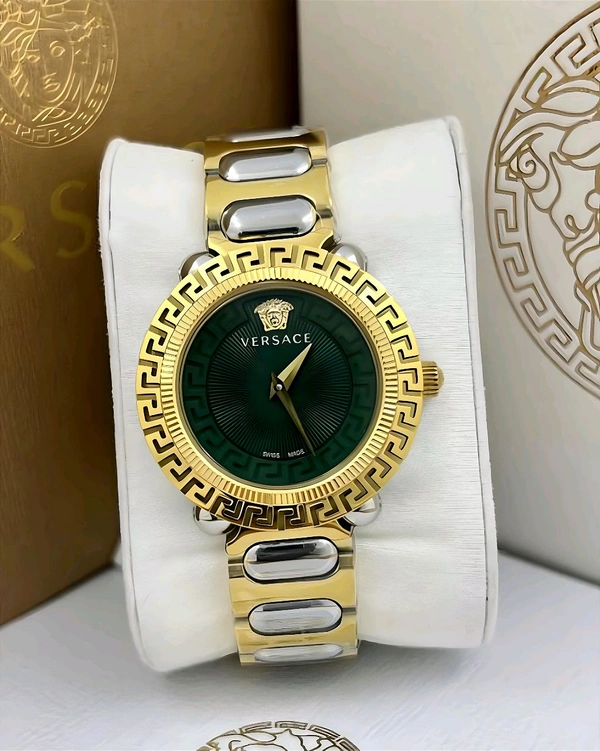 Versace 2 Hands Analog Green Dial Coloured Quartz Watch - VE6I00523 (M) For Women
