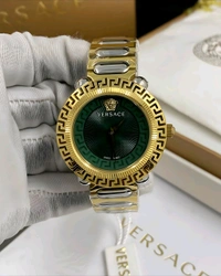 Versace 2 Hands Analog Green Dial Coloured Quartz Watch - VE6I00523 (M) For Women