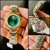 Versace 2 Hands Analog Green Dial Coloured Quartz Watch - VE6I00523 (M) For Women