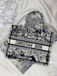 CHRISTIAN_ DIOR_ Toile de Jouy Embroidery Large Tote Bags For Women - Black, 41×35cm