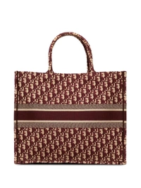 DIOR_ Burgundy oblique canvas Book Tote Bag For Women - Burgundy