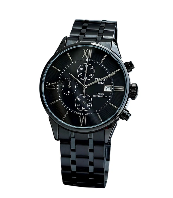 TISSOT_ T-Classic Chemin des Tourelles Chronograph Watch For Men - Black